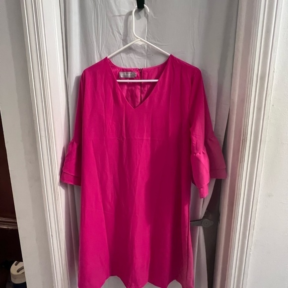 Pink three quarter sleeve dress size lg - Picture 1 of 3